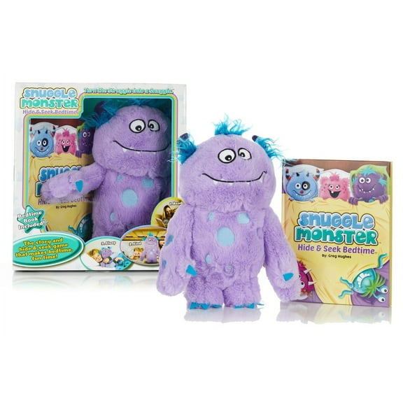 Snuggle Monster Hide & Seek Bedtime Aide & Story Book for Children, Purple Monster