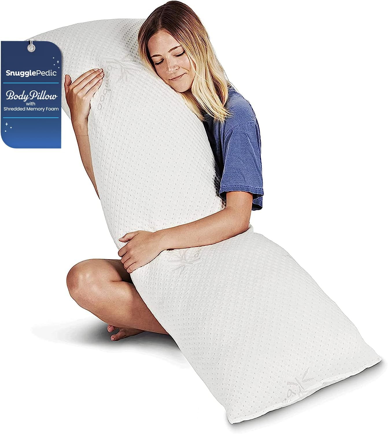 Snuggle-Pedic Full Body Pillow with Cooling Bamboo Cover