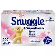 Snuggle Plus SuperFresh Dryer Sheets with Static Control and Odor Eliminating Technology, Spring Burst, 200 Count
