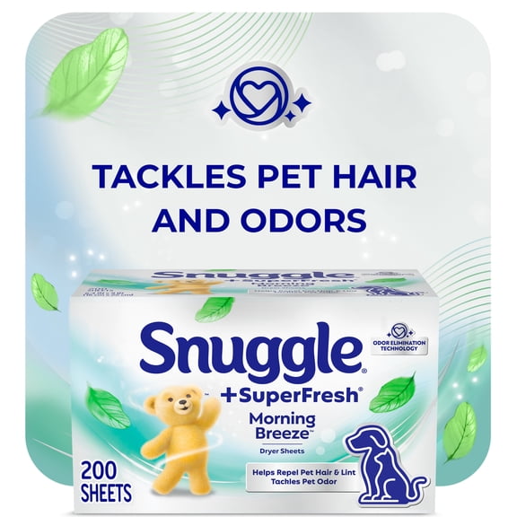 Snuggle SuperFresh Morning Breeze, Dryer Sheets, 200 Count