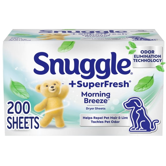 Snuggle SuperFresh Morning Breeze, Dryer Sheets, 200 Count