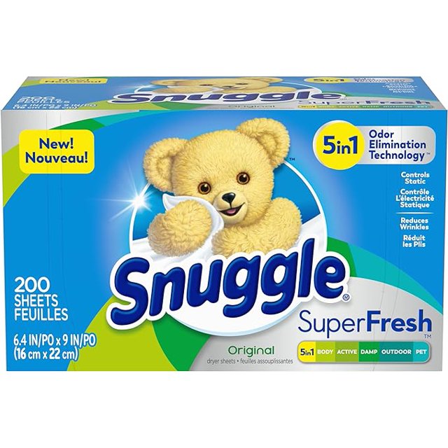 Snuggle Plus SuperFresh Fabric Softener Dryer Sheets with Static Control and Odor Eliminating