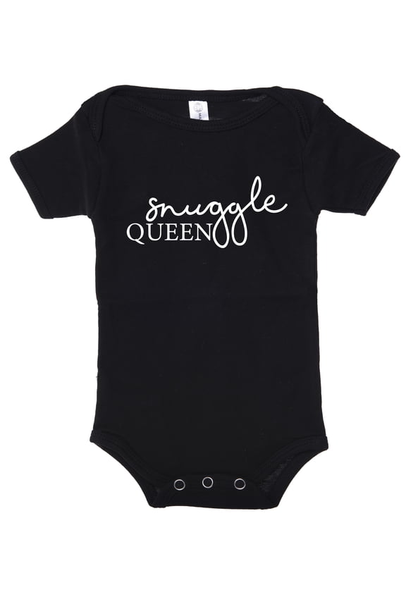 Snuggle Queen Baby Girl one piece, Funny Baby Rompers for Girls - Black CA165BABY S4 6-12