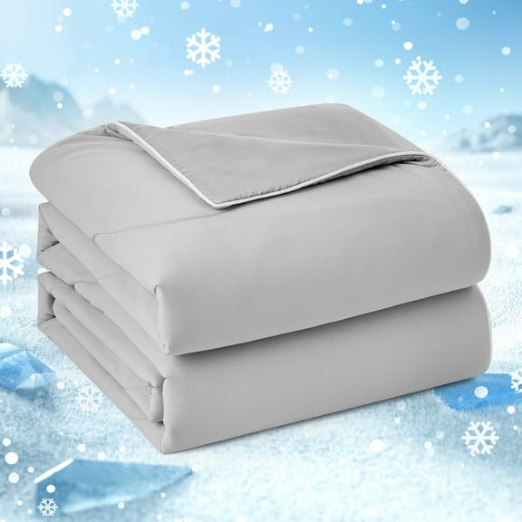 Snuggle Sac Cooling Comforter King Size, Breathable Cooling Blankets for Hot Sleepers and Night Sweats, Soft Lightweight King Size Blankets,106x90 Inches, Cool Gray