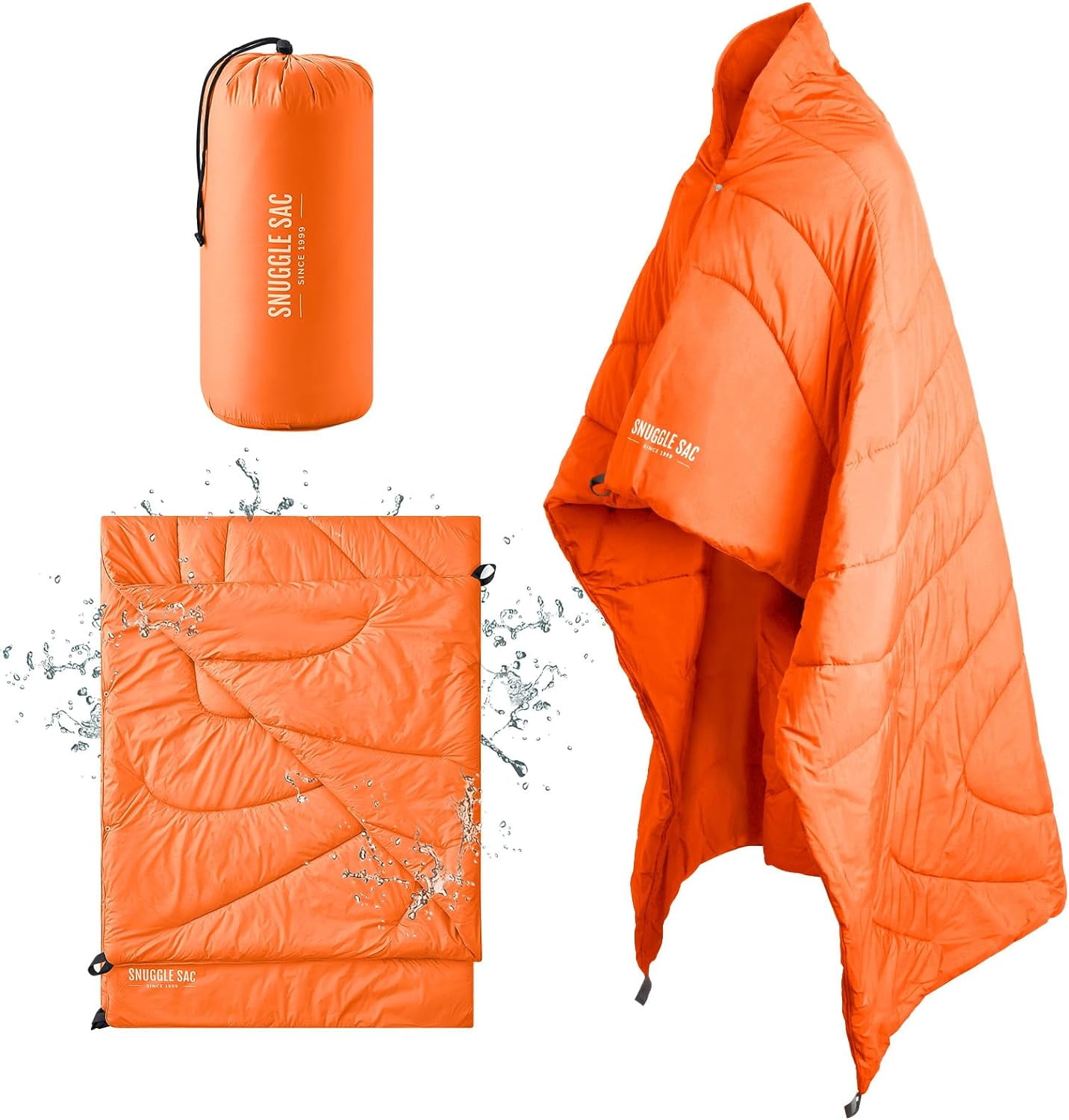 Snuggle Sac Outdoor Puffy Camping Blanket Packable Water Resistant Warm Stadium Hiking Down Alternative Blanket Lightweight Compact Camping Quilt Blankets for Travel Beach Picnic 55 x 70 Orange Walmar...