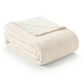 thumbnail image 1 of Snuggle Sac Ultra Soft Blanket Twin Size, Ultra Soft Microfiber Knitted Blanket Cozy Warm Blankets, Heather Ivory, 60x80 inches, 1 of 6