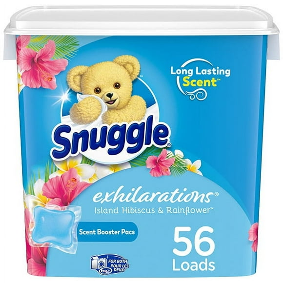 Snuggle Scent Boosters In-Wash Laundry Scent Pacs, Island Hibiscus and Rainflower, 56 Count