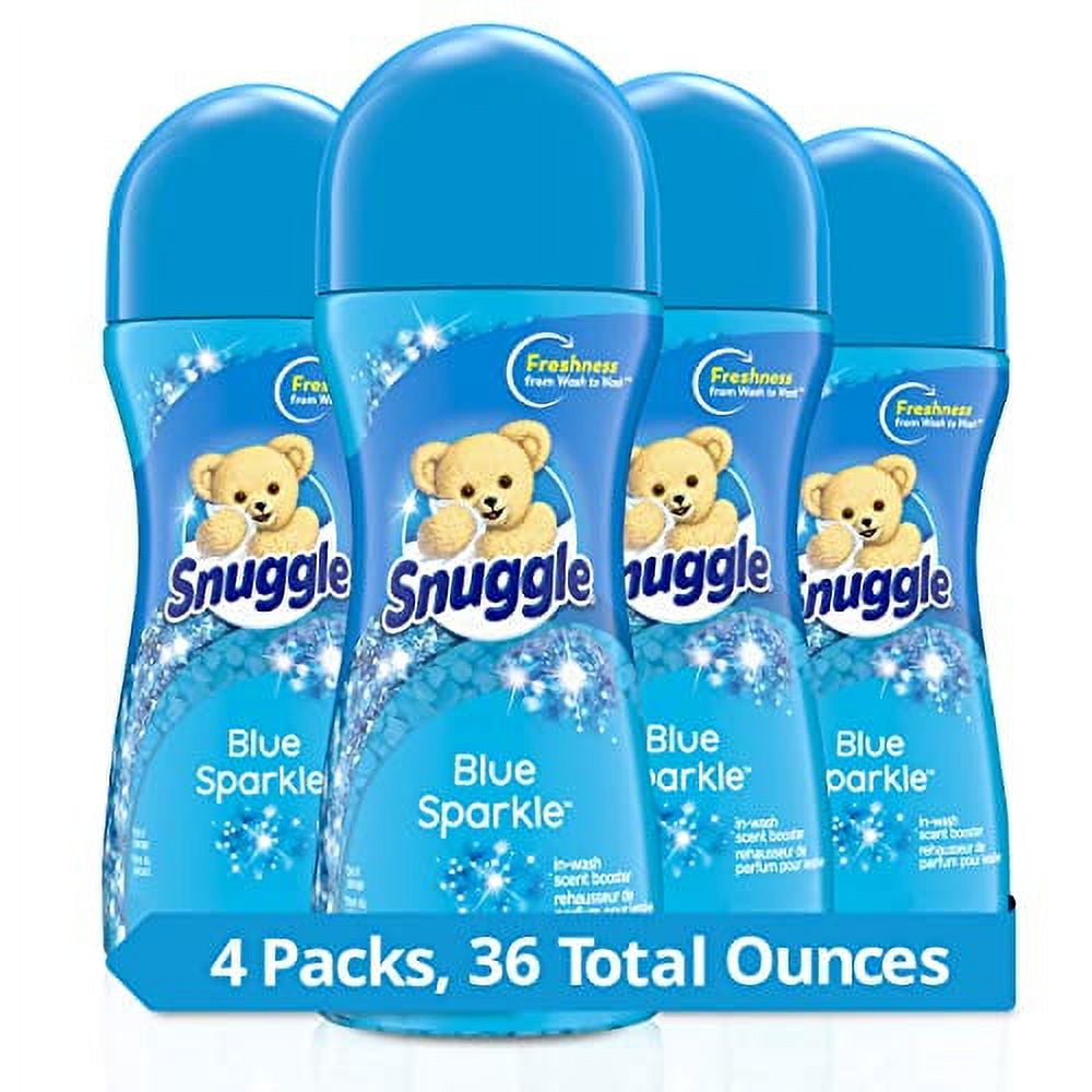 Snuggle Scent Shakes In-Wash Scent Booster Beads, Blue Sparkle, 9 Ounces, Pack of 4