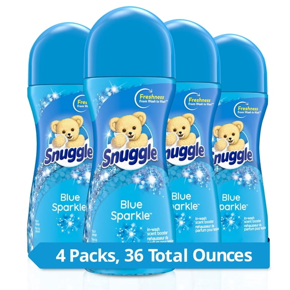 Snuggle Scent Shakes in-Wash Scent Booster Beads, Blue Sparkle, 9 Ounce Pack of 4