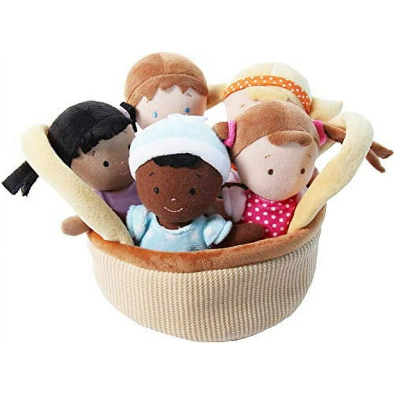 Snuggle Stuffs Basket of Buddies 8 Plush Diversity Dolls - Set of 5