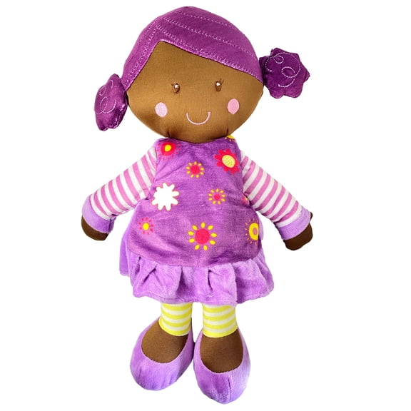 Snuggle Stuffs Brown Sugar Black Baby Doll African American Plush - 15"