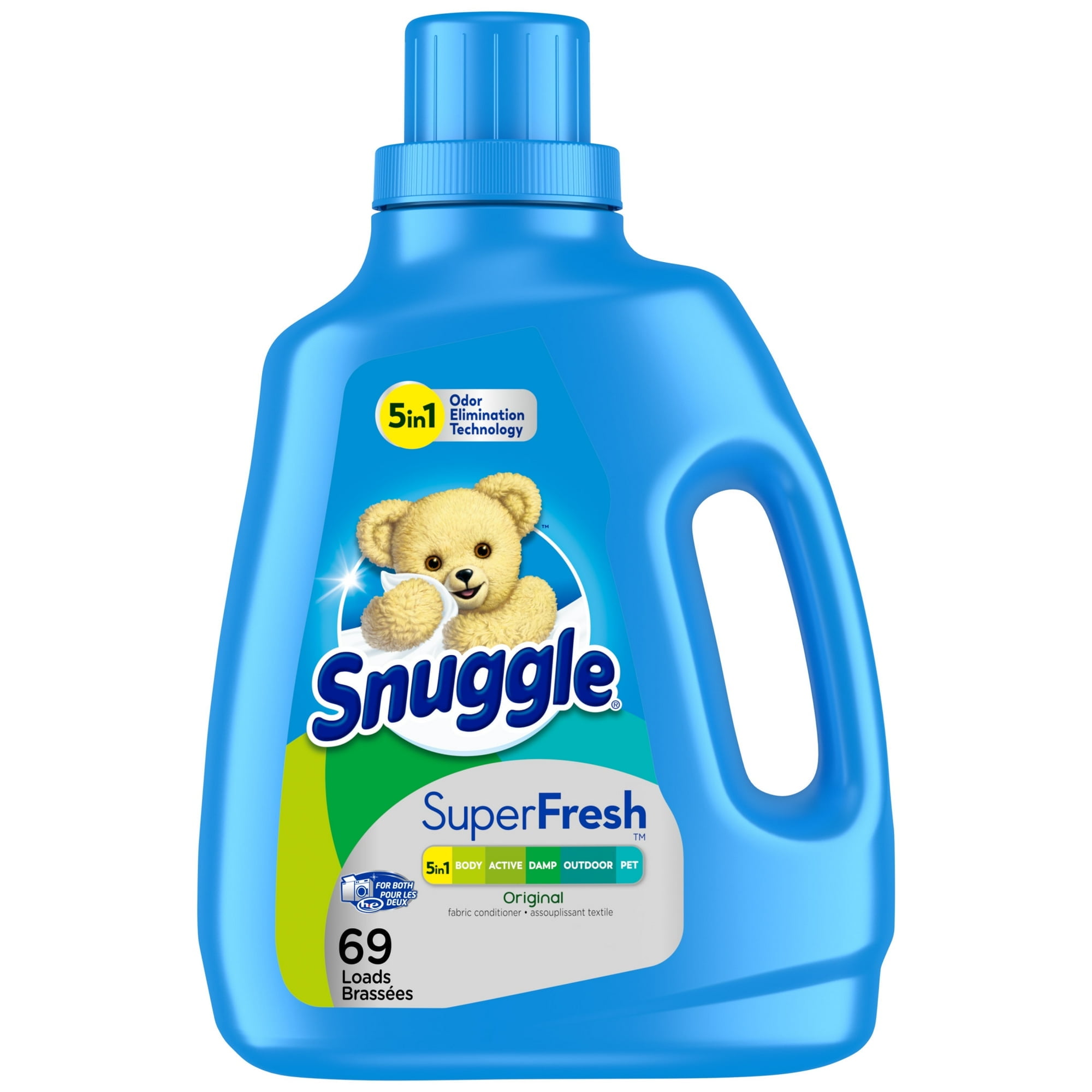 Snuggle SuperFresh Liquid Fabric Softener with Odor Eliminating Technology, Original, 72.5 oz, 69 Loads (4 Pack)