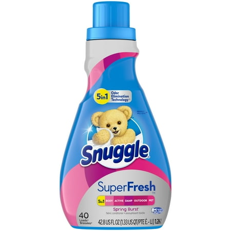 Snuggle SuperFresh Liquid Fabric Softener with Odor Eliminating Technology, Spring Burst, 42.8 oz, 41 Loads