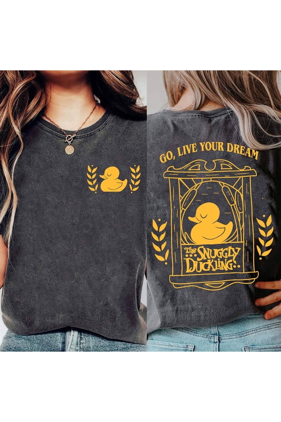 Snuggly Duckling Go Live Your Dream Comfort Colors 2 Sided T-Shirt, Disney Tangled, Rapunzel Princess Shirt, Disneyland Family Trip,Pepper color,size L