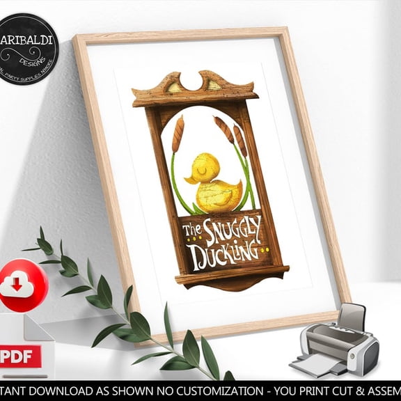 Snuggly Duckling Sign Wall Art Print