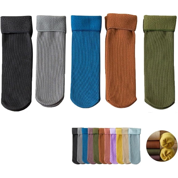Snuggly Velvet Winter Thermal Socks,2026 New Unisex Cozy Thickened Soft Fleece Lined Warm Socks For Cold Weather
