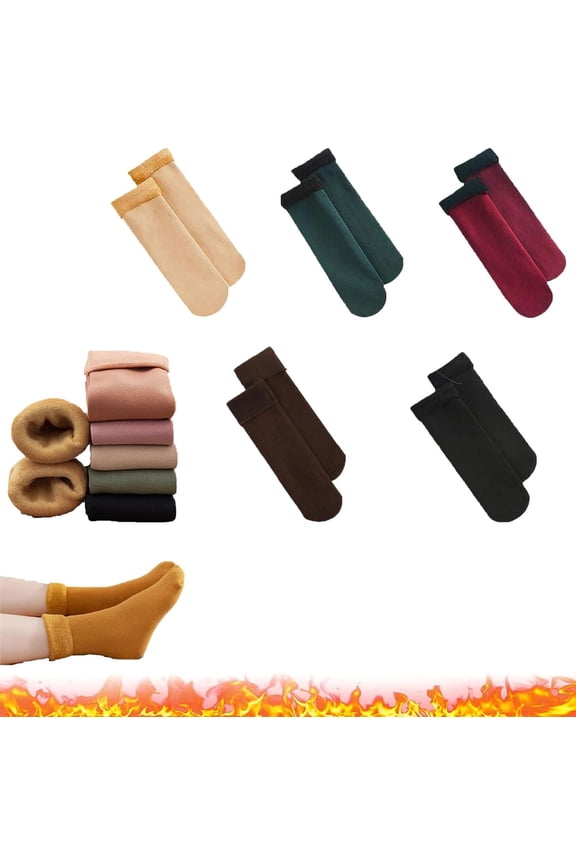 Snuggly Velvet Winter Thermal Socks, 6/12-Pairs Cozy Thickened Soft Fleece Lined Socks for Men and Women, Extremely Warm Cold Weather Socks for Indoor Outdoor Daily Use