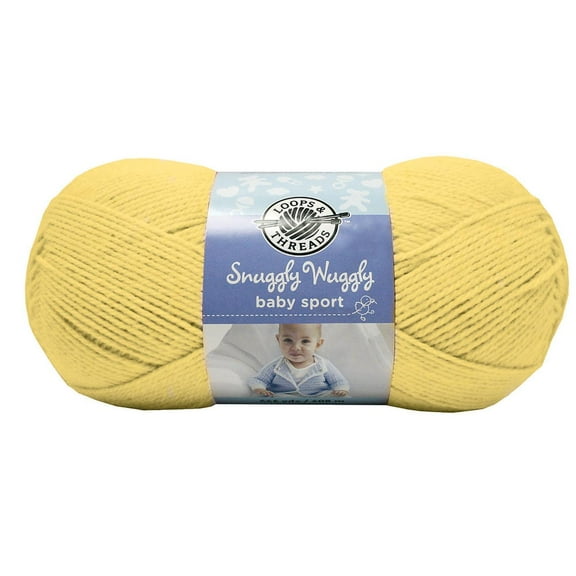 Snuggly Wuggly Yarn by Loops & Threads - Yarn for Knitting - Crochet - Weaving - and Arts & Crafts - Yellow - Acrylic - 5 oz