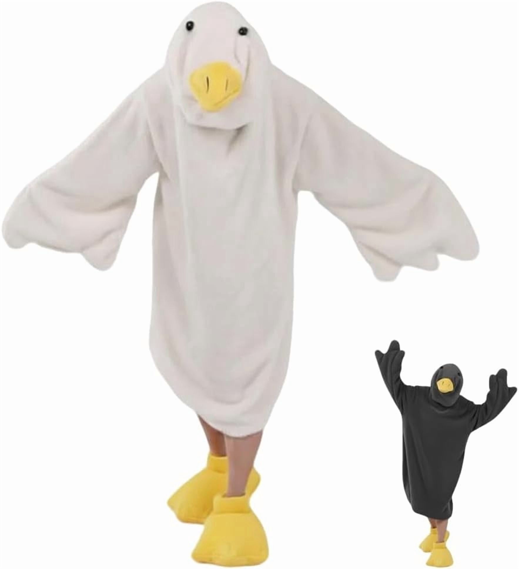 Snuggy Ducks, Goose Blanket Hoodie, Funny Duck Rubber Wearable Blanket Hoodies, Goose Blankets White Duck Costume