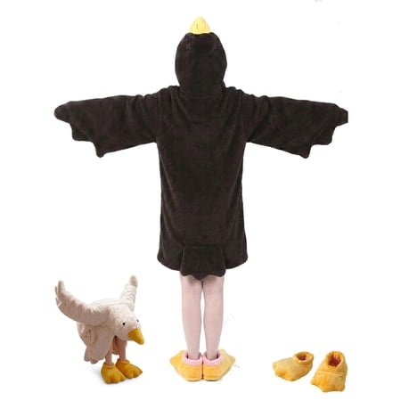 Snuggy Ducks, Goose Blanket Hoodie, Funny Duck Rubber Wearable Blanket Hoodies, Goose Blankets White Duck Costume