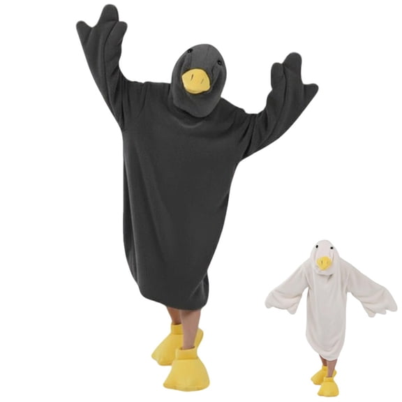 Snuggy Ducks, Goose Blanket Hoodie, Funny Duck Rubber Wearable Blanket Hoodies, Goose Blankets White Duck Costume