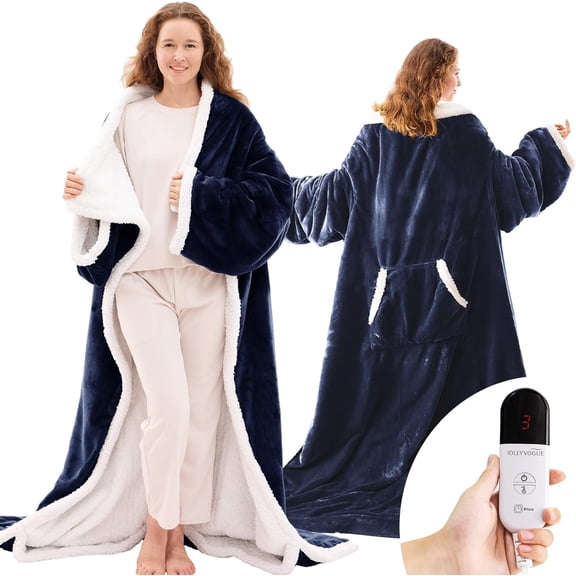 Snuggy Heated Blanket, 50"X70" Heated Snuggies for Women, Wearable Heated Blanket with Foot Pocket