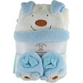 thumbnail image 1 of Snugly Baby 3 Piece Gift Set with Blanket, Hat & Booties - Blue, 1 of 1