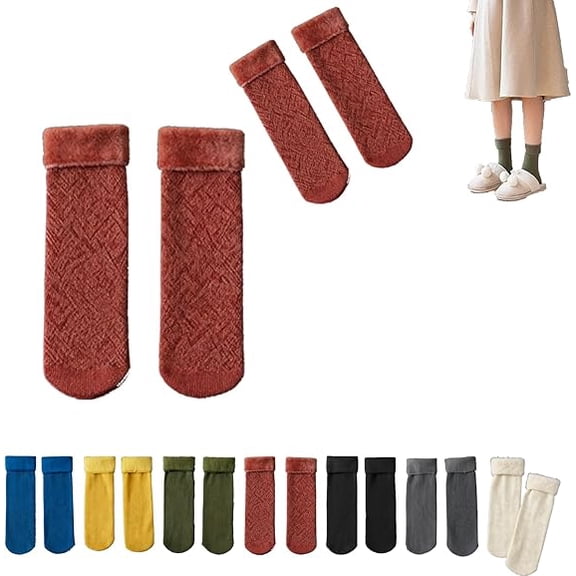 Snugly Velvet Winter Thermal Socks, 2026 New Ultra Soft Velvet Slim Thermal Socks, 2 Pair Thickened, for Adults
