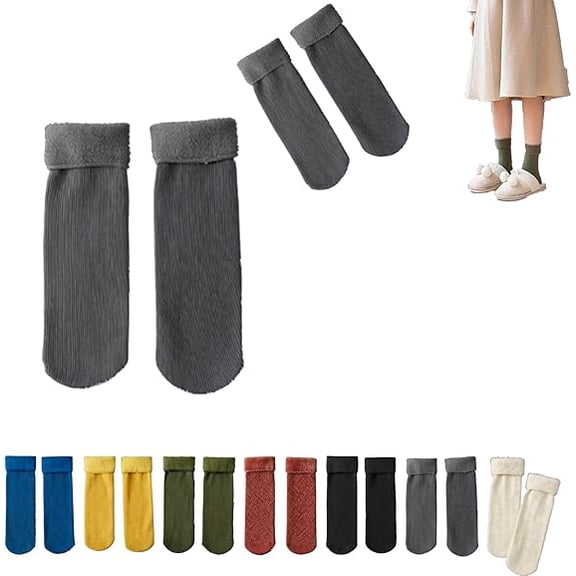 Snugly Velvet Winter Thermal Socks, 2026 New Ultra Soft Velvet Slim Thermal Socks, 2 Pair Thickened, for Adults