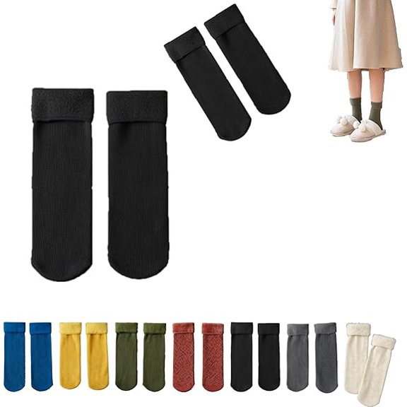 Snugly Velvet Winter Thermal Socks, 2026 New Ultra Soft Velvet Slim Thermal Socks, 2 Pair Thickened, for Adults