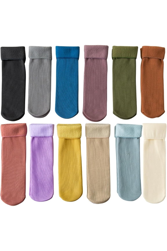 Snugly Velvet Winter Thermal Socks - 6-Pack Ultra Soft Fleece Lined Warm Socks for Women & Men, Cold Weather Thermal Socks