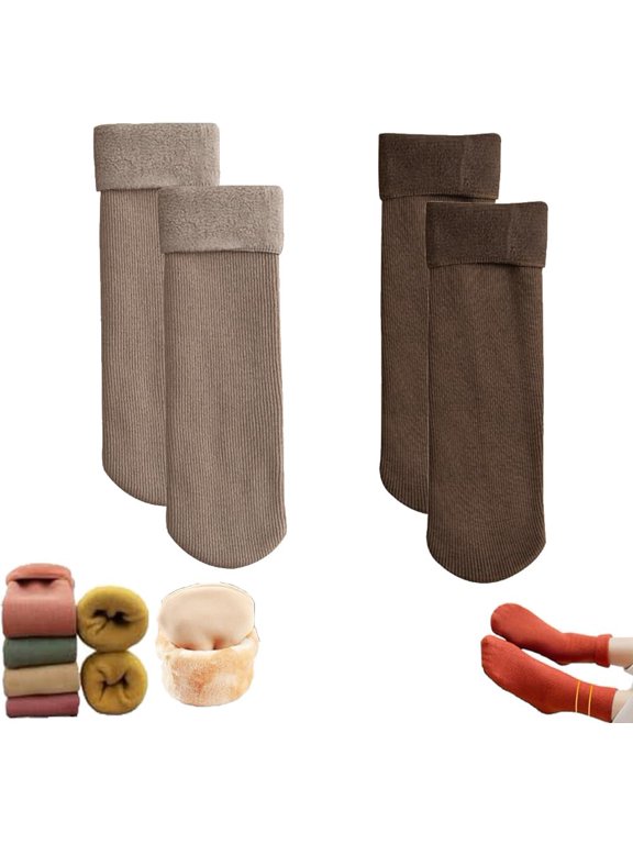 Snugly Velvet Winter Thermal Socks,Luviess Thickened Soft Fleece Cozy Lined Warm Socks for Cold Weather