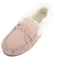 thumbnail image 1 of Snugrugs Womens Wool Lined Moccasin Slippers with Rubber Sole & Wool Cuff - Beige - US 7, 1 of 7