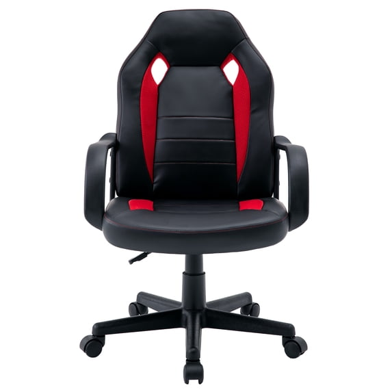Snugway Ergonomic Gaming Chair - Adjustable Swivel Computer Desk Chair with PU Leather,Red