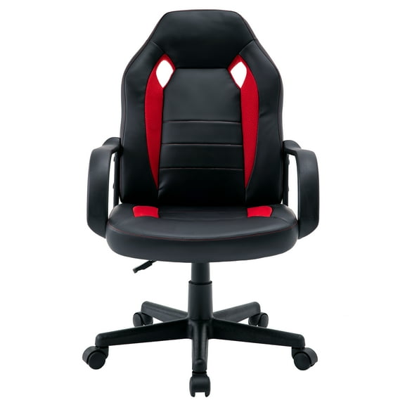 Snugway Ergonomic Gaming Chair - Adjustable Swivel Computer Desk Chair with PU Leather，Red