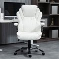 thumbnail image 1 of Snugway Ergonomic Office Chair PU Leather Executive Chair Padded Flip Up Armrest Computer Chair,White, 1 of 10