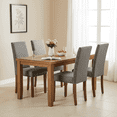 thumbnail image 1 of Snugway Handcraft Linen Solid Wood Parson Chair,Dining Chair,Set of 4,Gray, 1 of 9