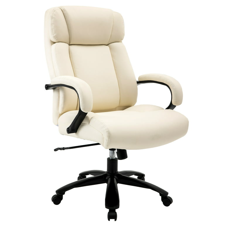 Snugway Ultra Big and Tall Desk Chair with Padded Armrest and Adjustable  Seat - Supports up to 500lbs，Cream