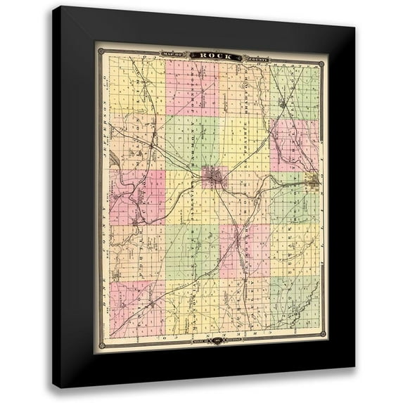 Snyder 15x18 Black Modern Framed Museum Art Print Titled - Rock Wisconsin - Snyder 1878