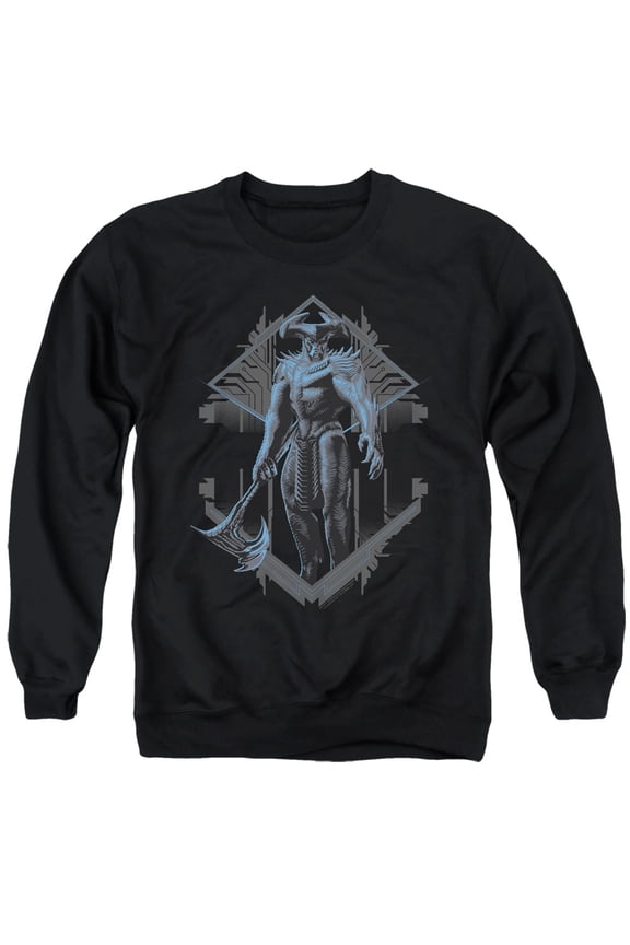 Snyder Cut Justice League Movie Steppenwolf Two Tone Unisex Adult Crewneck Sweatshirt, Black, X-Large