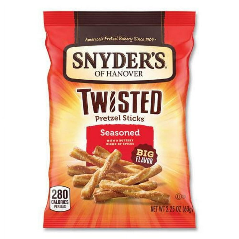 Pretzels, Seasoned, 2.25 oz Bag, 36/Carton Pretzels, Seasoned, 2.25 oz Bag, 36/Carton