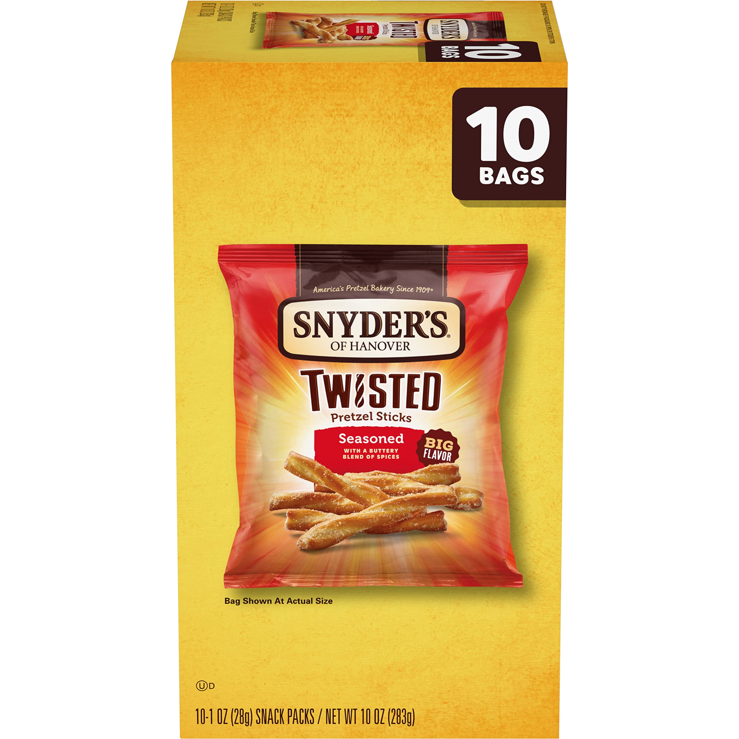 Snyder,S Of Hanover, Twisted Seasoned Pretzel Sticks, 1 Oz Snack Bags