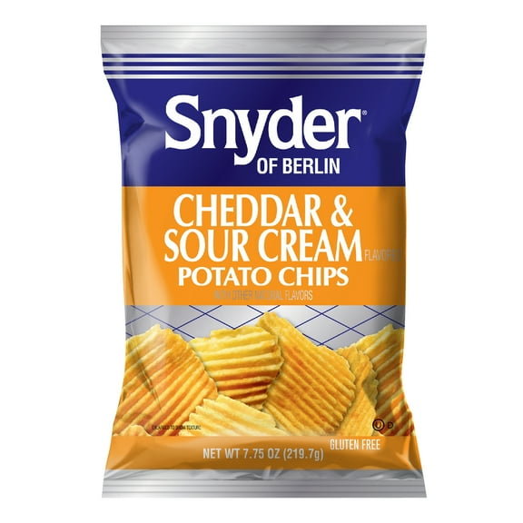 Snyder of Berlin Cheddar & Sour Cream Potato Chips, Gluten-Free, 7.75 oz Bag