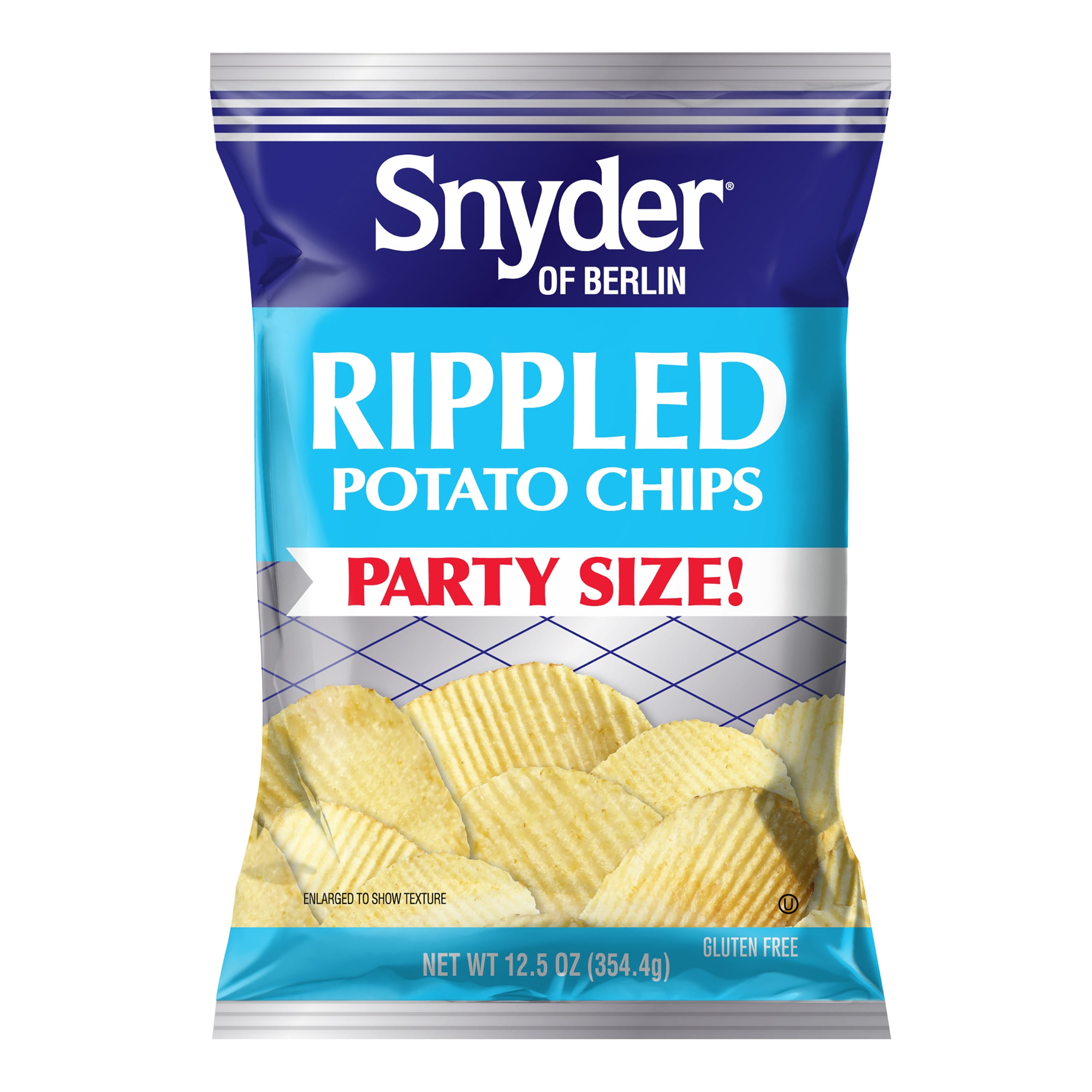 Snyder of Berlin Rippled Potato Chips, Gluten-Free, Party Size, 12.5 oz Bag