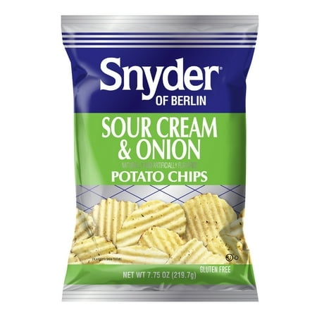 Snyder of Berlin Sour Cream & Onion Potato Chips, Gluten-Free, 7.75 oz Bag