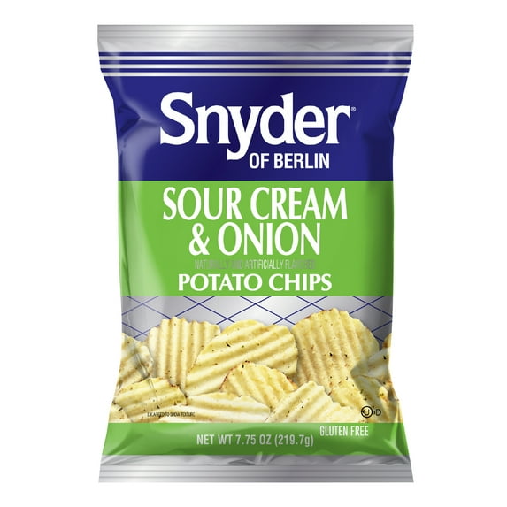 Snyder of Berlin Sour Cream & Onion Potato Chips, Gluten-Free, 7.75 oz Bag