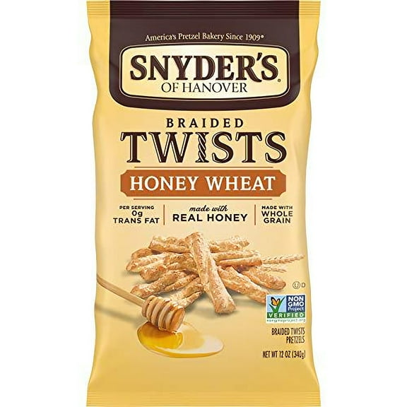 Snyder's BRAIDED TWISTS Honey Wheat 12oz. (Pack of 5) by Snyder's of Hanover