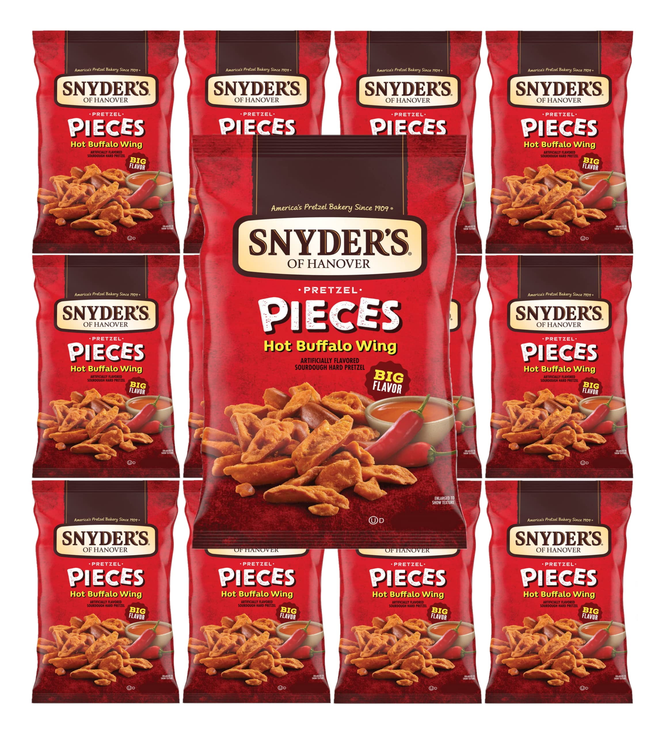 Snyder's Hot Buffalo Wing Pretzel Pieces Irresistible 2.25oz Bags