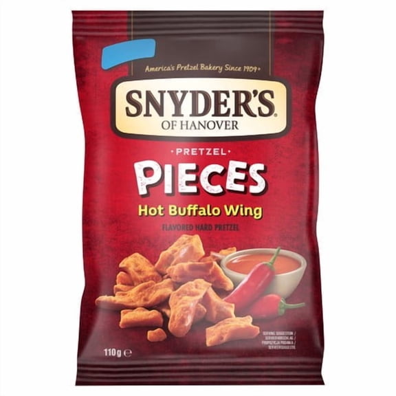 Snyder's Pretzel Pieces Hot Buffalo Wings 110g, British Import (Pack of 3)