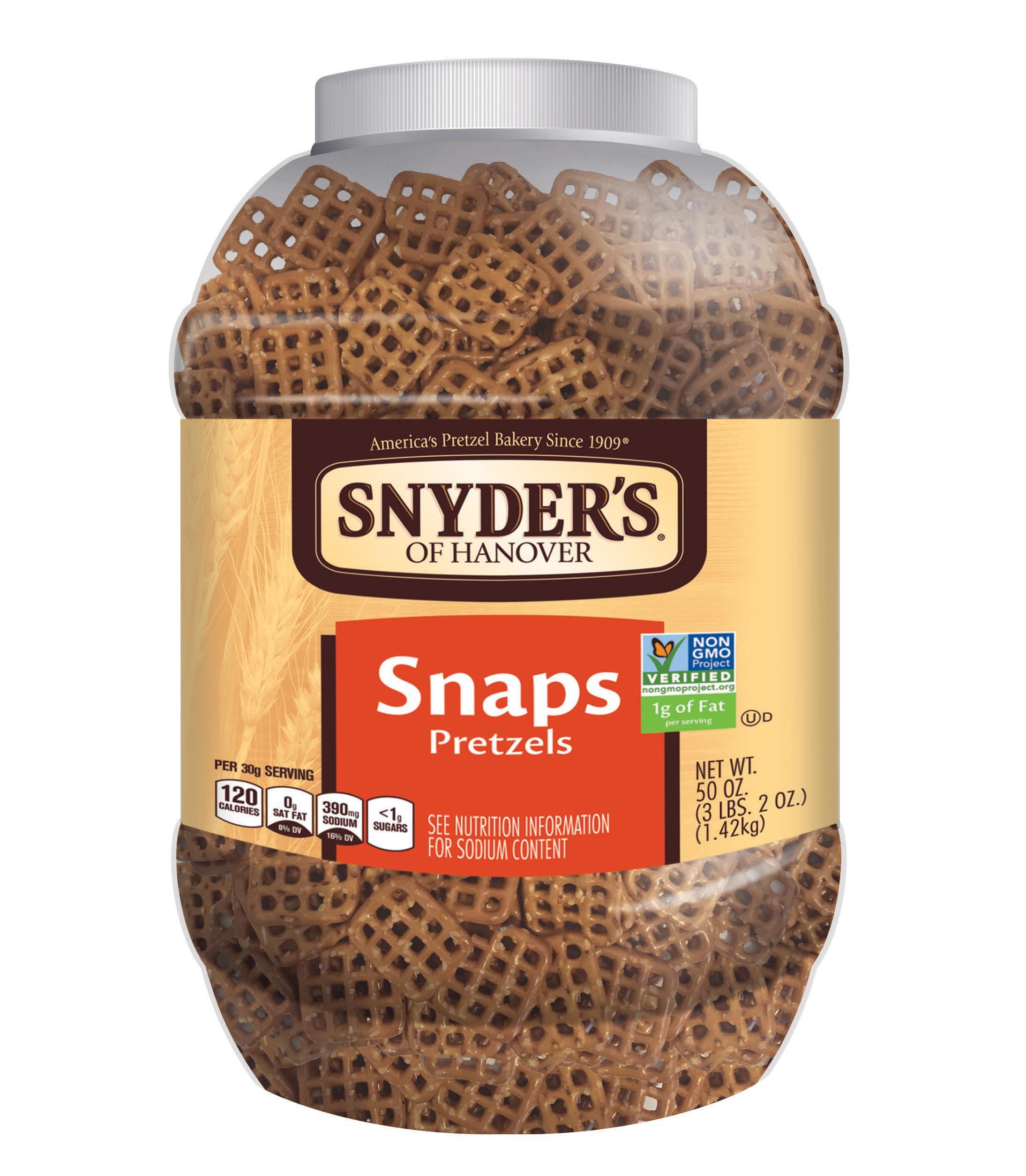 Snyder's Pretzel Snaps, 50 Ounce Canister